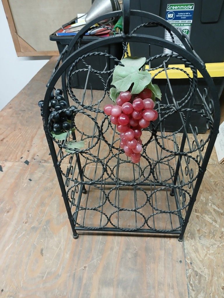 Vintage 14 Bottle Iron Wine Rack