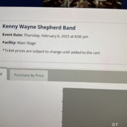 Kenny Wayne Shepherd Front Row Ticket 