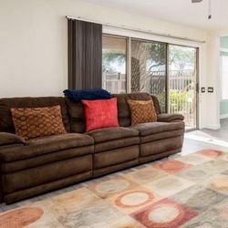 Brown La-Z-Boy Reclining Sofa Couch