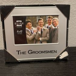 NEW! Groomsmen silver 4X6 photo frame