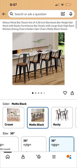 30 Inch Black Bar Stools
