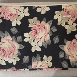 Black Rose Canvas Water-Resistant 15.6 Inch Laptop Sleeve case padded protector pink cottage core