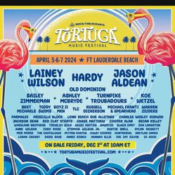 Tortuga Music festival 3 Day Passes 