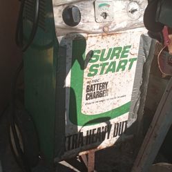 Vintage Sure Start Extra Heavy Duty Battery Charger Wheel Cart