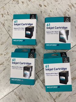 Lot Of 4 Wexford 61 Black Ink Cartridge Replacement for HP 61 DeskJet