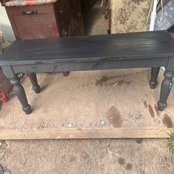 neat wood bench its 19 inches tall 44 inches wide and 14 inches deep