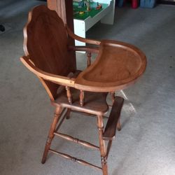 Beautiful Antique Hardwood Highchair