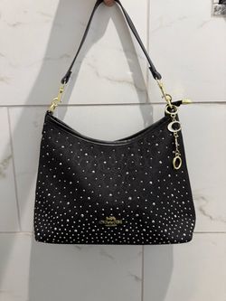 Coach Black Signature Studded Hobo Bag