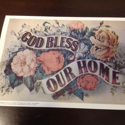 Vintage Poster, "God Bless Our Home"