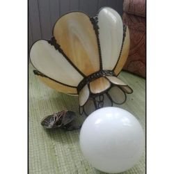 Vintage 30s Underwriters Laboratories hanging slag glass light