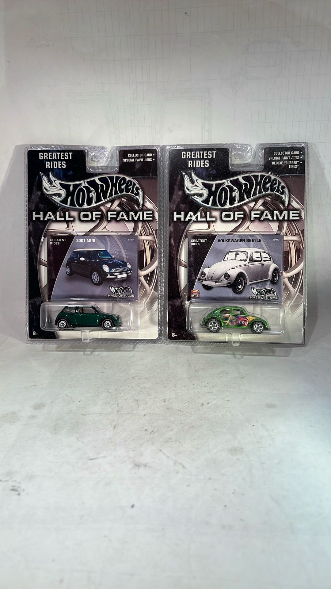 Hot wheels Greatest Rides Hall Of Fame VW Beetle and 2001 Mini