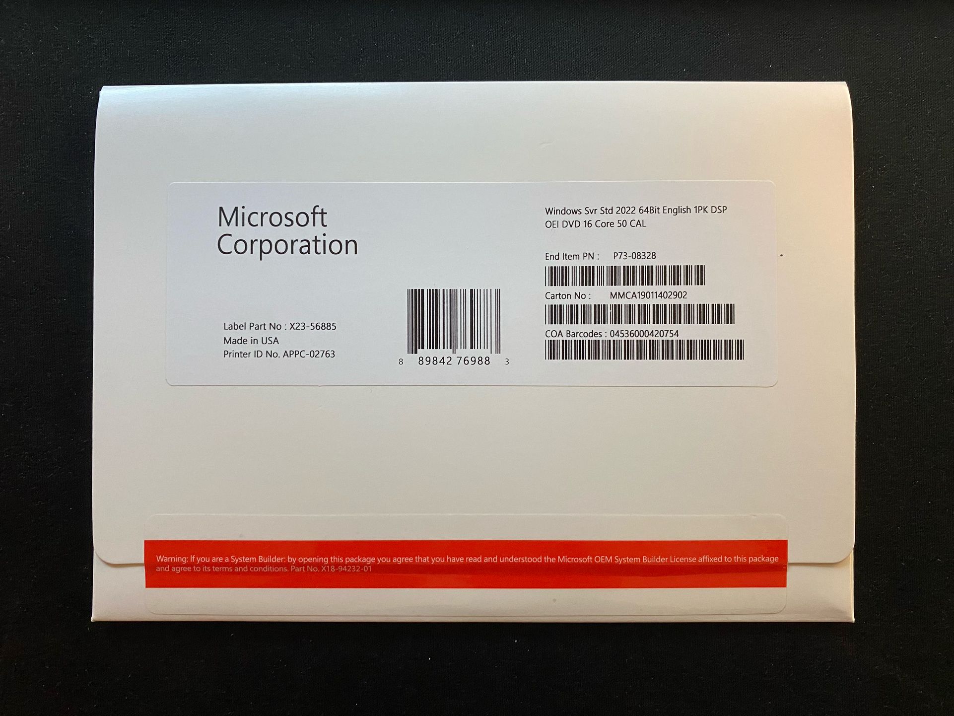 Microsoft Windows Server 2022 Standard Edition | 16-Core License | 50 CALs