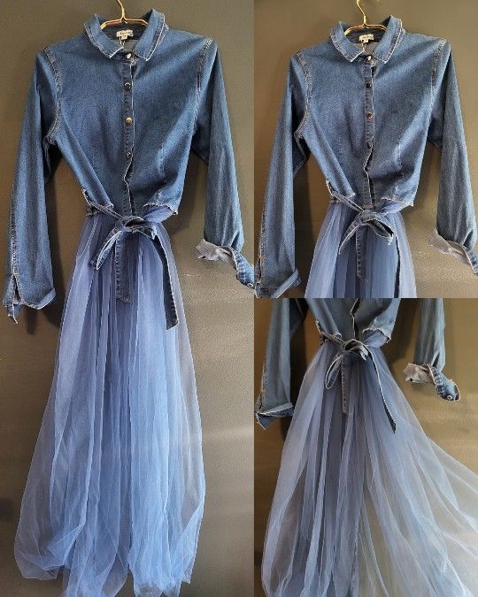 Denim Long Tutu One Piece Dress