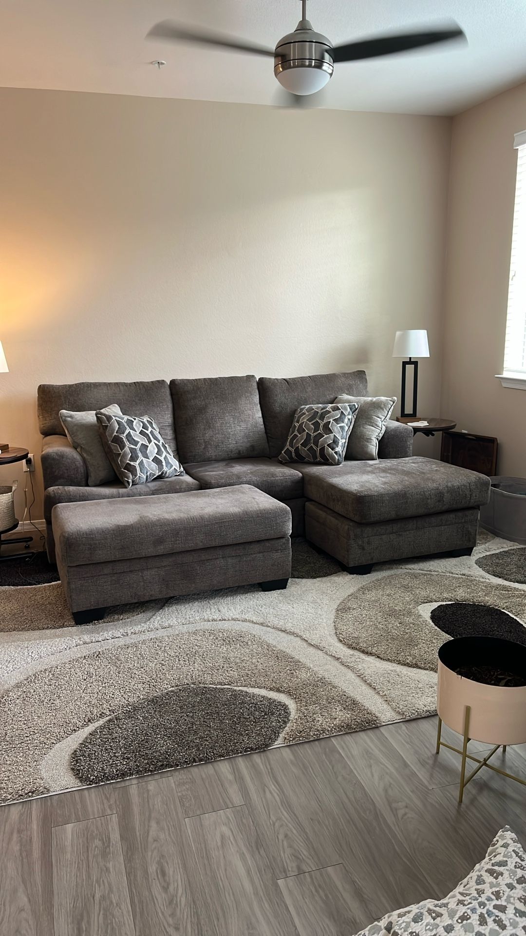 Chaise Couch and Ottoman 