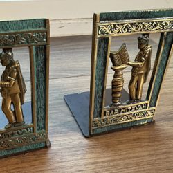 vintage brass Bar Mitzvah bookends. 