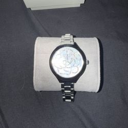 Michael Kors Silver Watch – Mother-of-Pearl Floral Dial