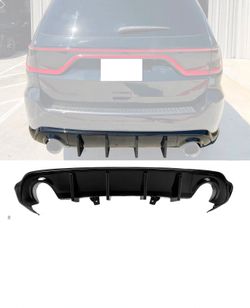Fits 11-26 Dodge Durango Rear Bumper Lip Diffuser Gloss Black V1 Valance Canard