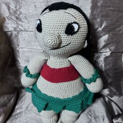 Disney Plush Handmade Crochet Doll Lilo Inspired Hawaiian Dress aulani tropical