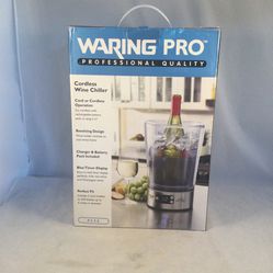Waring pro Cordless Wine Chiller, Charger, Battery Pack Included, New In Box
