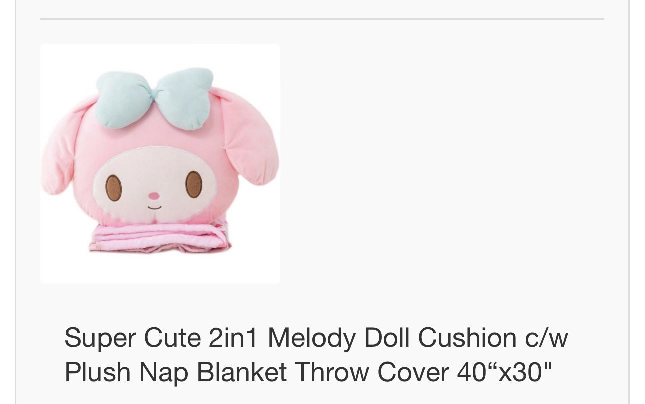 My Melody Pillow With Blanket 