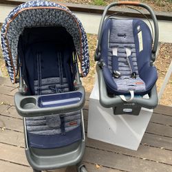 Monbebe Blaze Travel System Stroller and Infant Car Seat Blue Boho