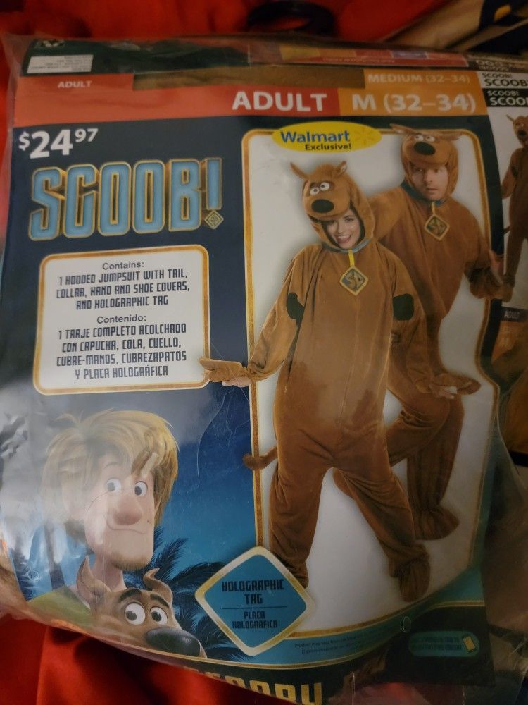 Scooby Doo Costume Adult Medium 32 To 34 Unisex , They Are Sized Generously