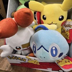 4 Pokemon Stuffies.  New In Box