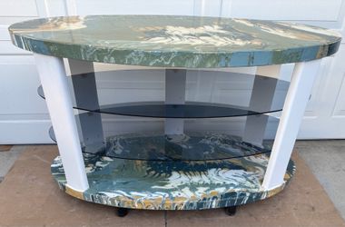 $700 Ocean vibe table/glass shelves