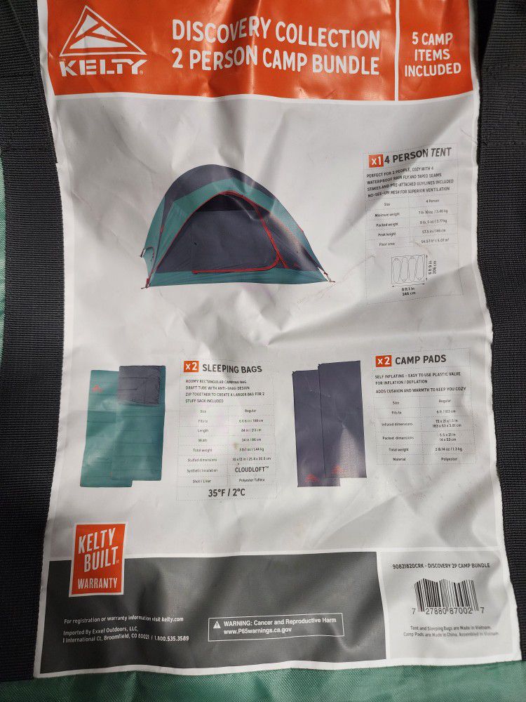 Tent And Sleeping Bag Combo Green