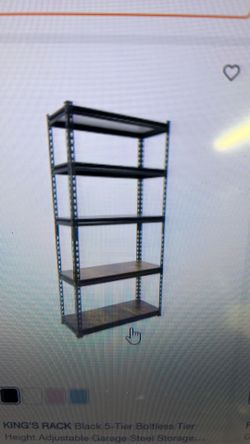 Storage shelving 5 tiers black 4’x2’x6’ high Adjustable in very good condition