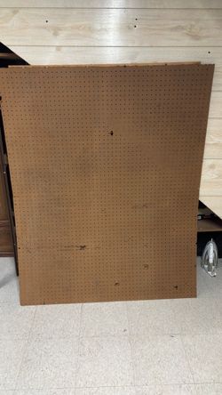 Large Brown Pegboard Panel