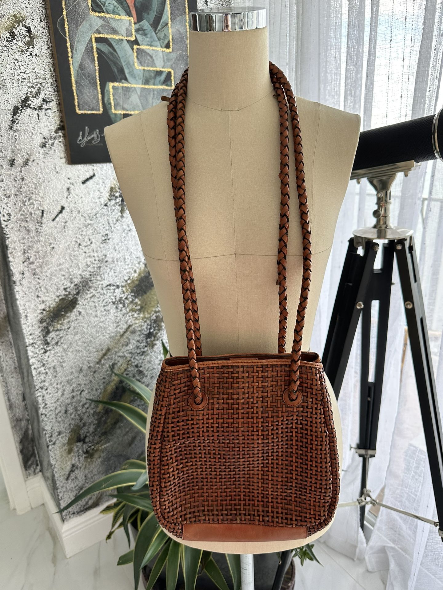 Cee Klein genuine leather woven bag
