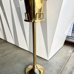 Gold Champagne Bucket On Gold Stand