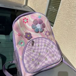 Cute Girls' Flower Backpack - Lavender & Pink - $4