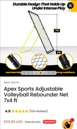 Adjustable Volleyball Rebounder Net 7x4 ft $40