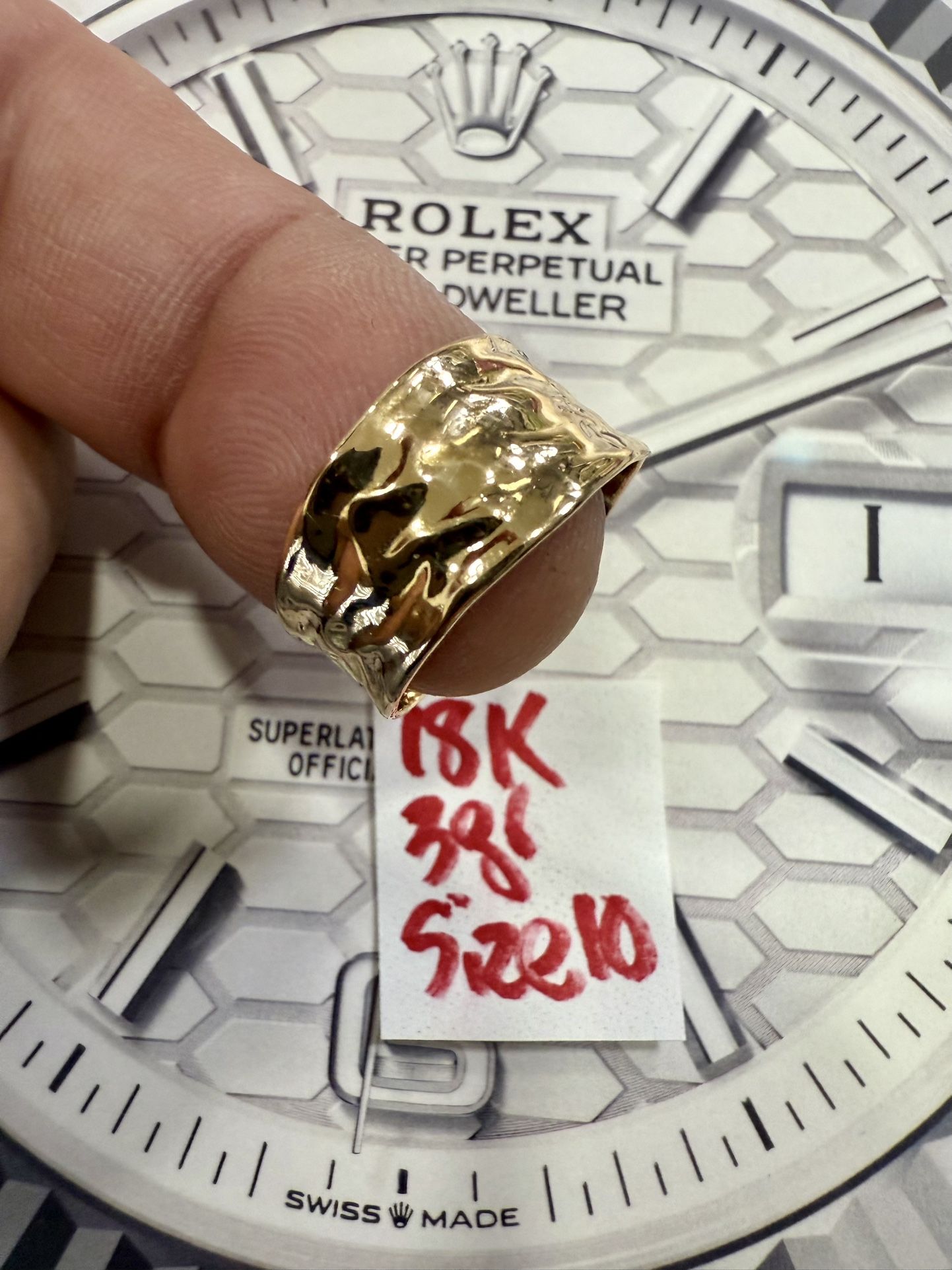 18K Solid Gold Wedding Ring 3Gr Size 10