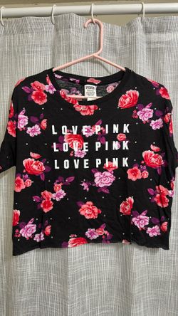 PINK cropped Boxy Tee with rhinestones