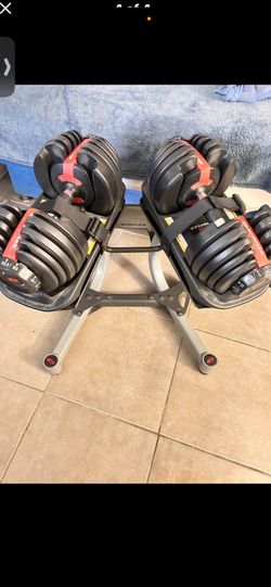 Bowflex dumbbells & Rack heavy duty for 552 and 1090.