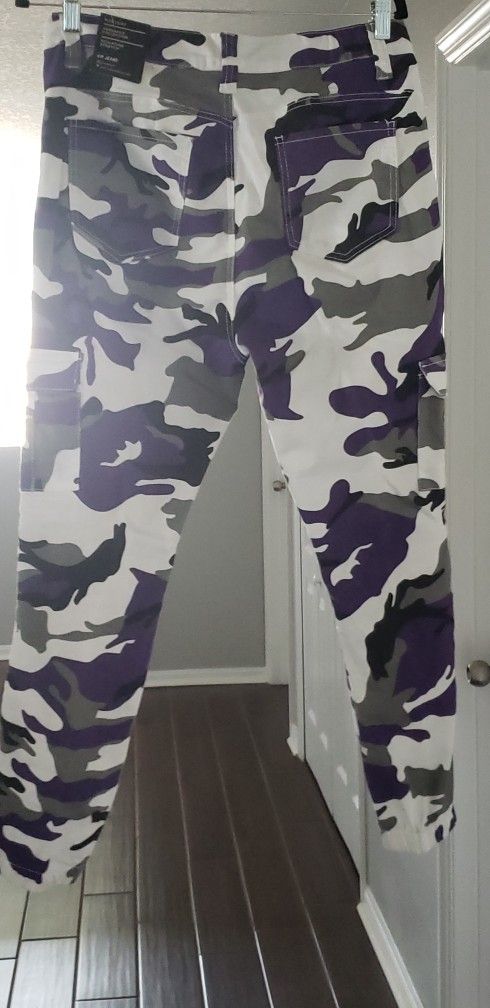 Purple and White Camo Pants