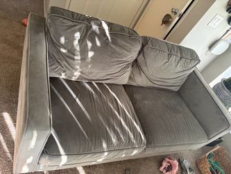 Gray Velvet Two-Seat Sofa 60x34