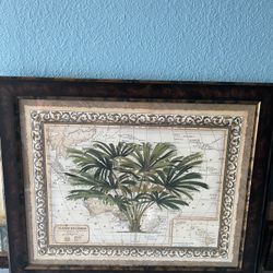 World Map With Palm Tree In The Middle 