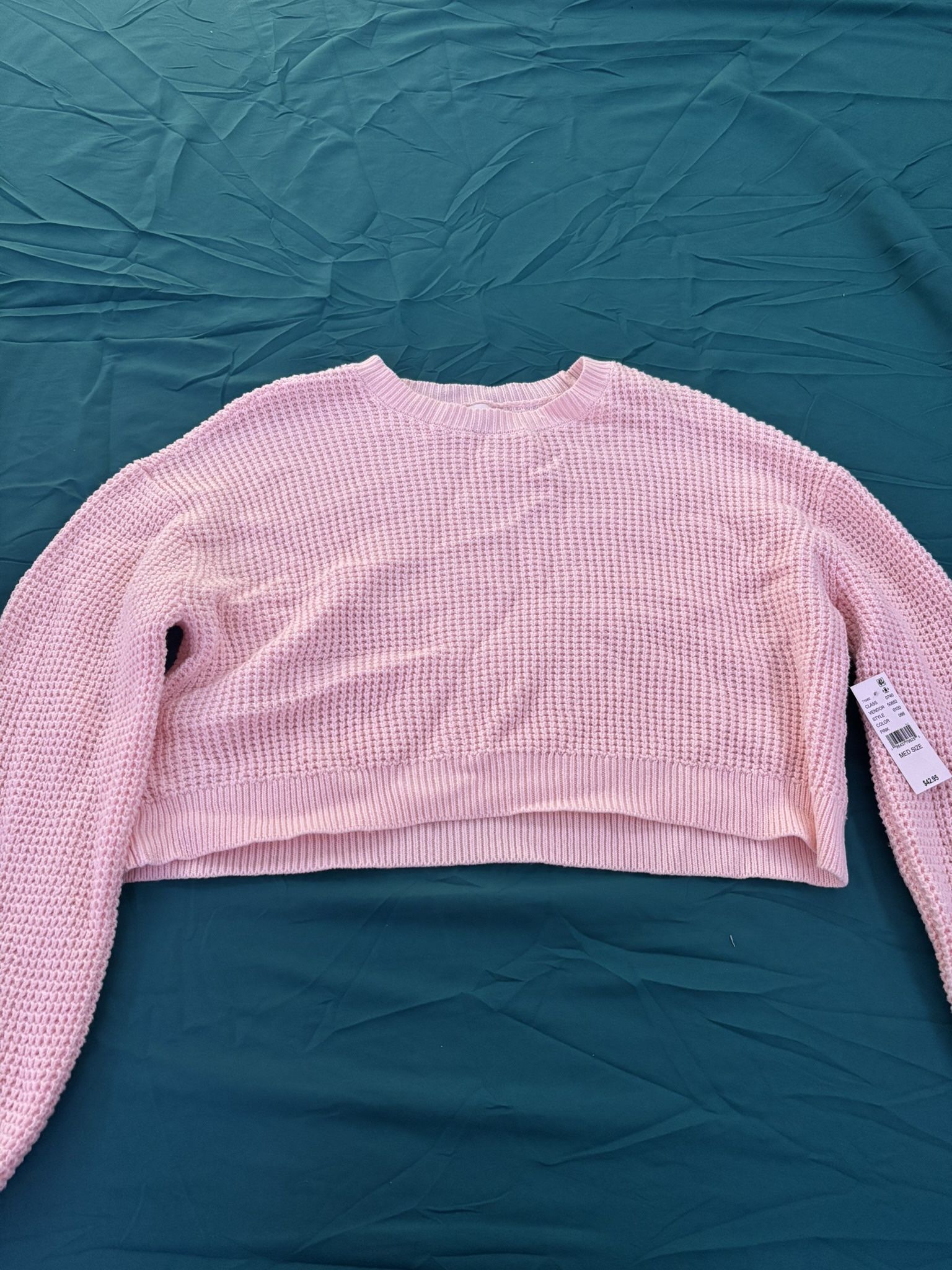 pink cropped knitted sweater from pacsun