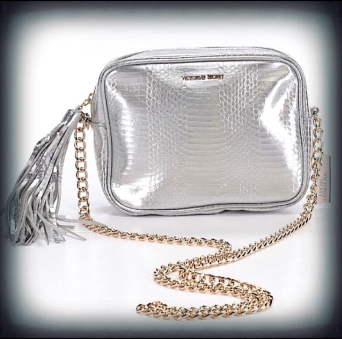 NEW. Victoria’s Secret Silver Crossbody Bag