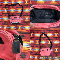 VTG 90s Polo Jeans Co. Ralph Lauren Pink Black Crossbody Small Bag Pockets
