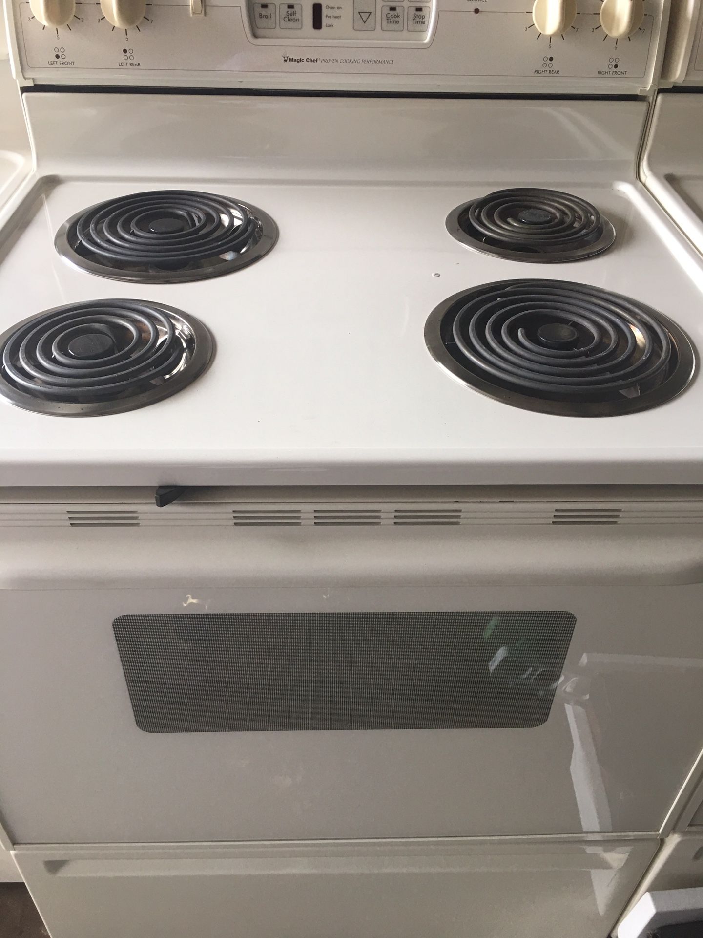 Magic chef coil top stove