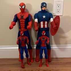 Spider Man Captain America 20 Inches Tall And Little Ones 12 Inches Tall 