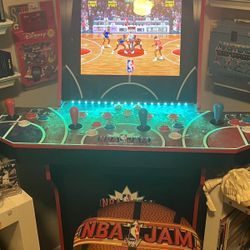 NBA Jam Arcade 1Up With Stool And Riser
