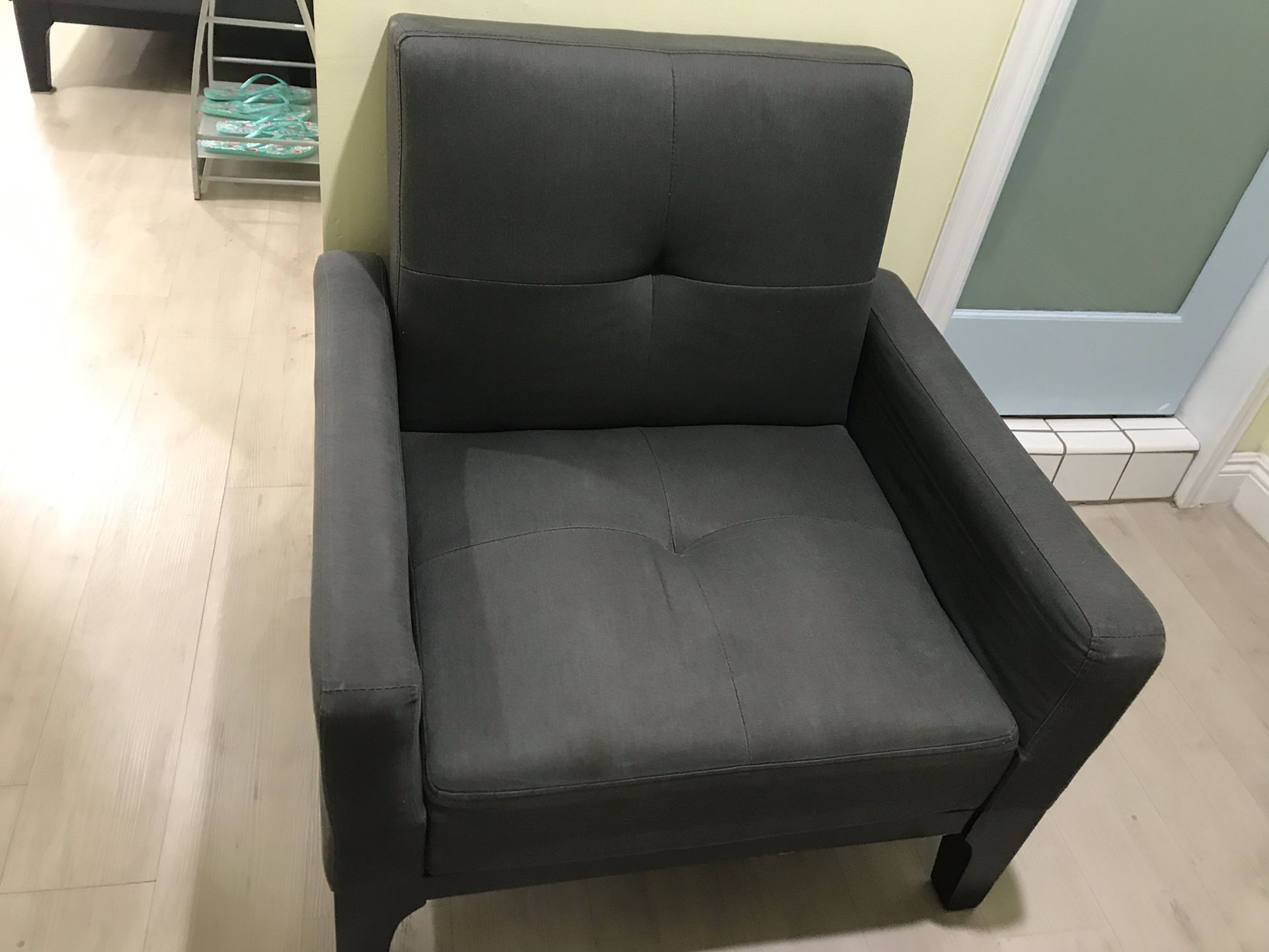 Grey blue single seat sofa