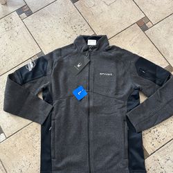 NWT Spyder men’s full zip fleece jacket black Size L
