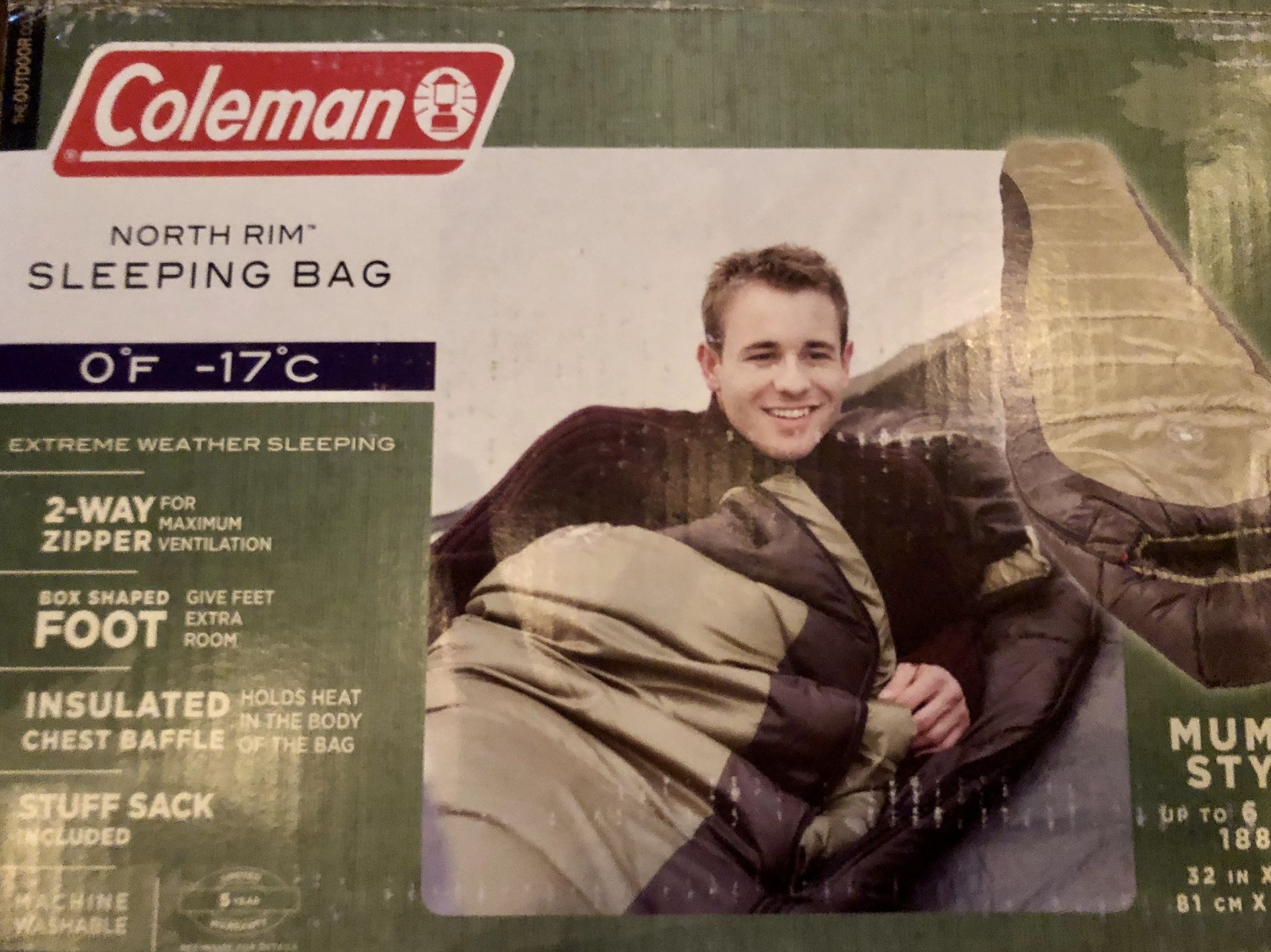 Coleman North rim sleeping bag
